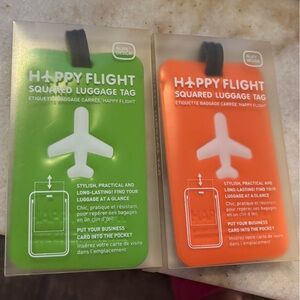 Happy Flight 2 Count Alife Green and Orange Luggage Tags